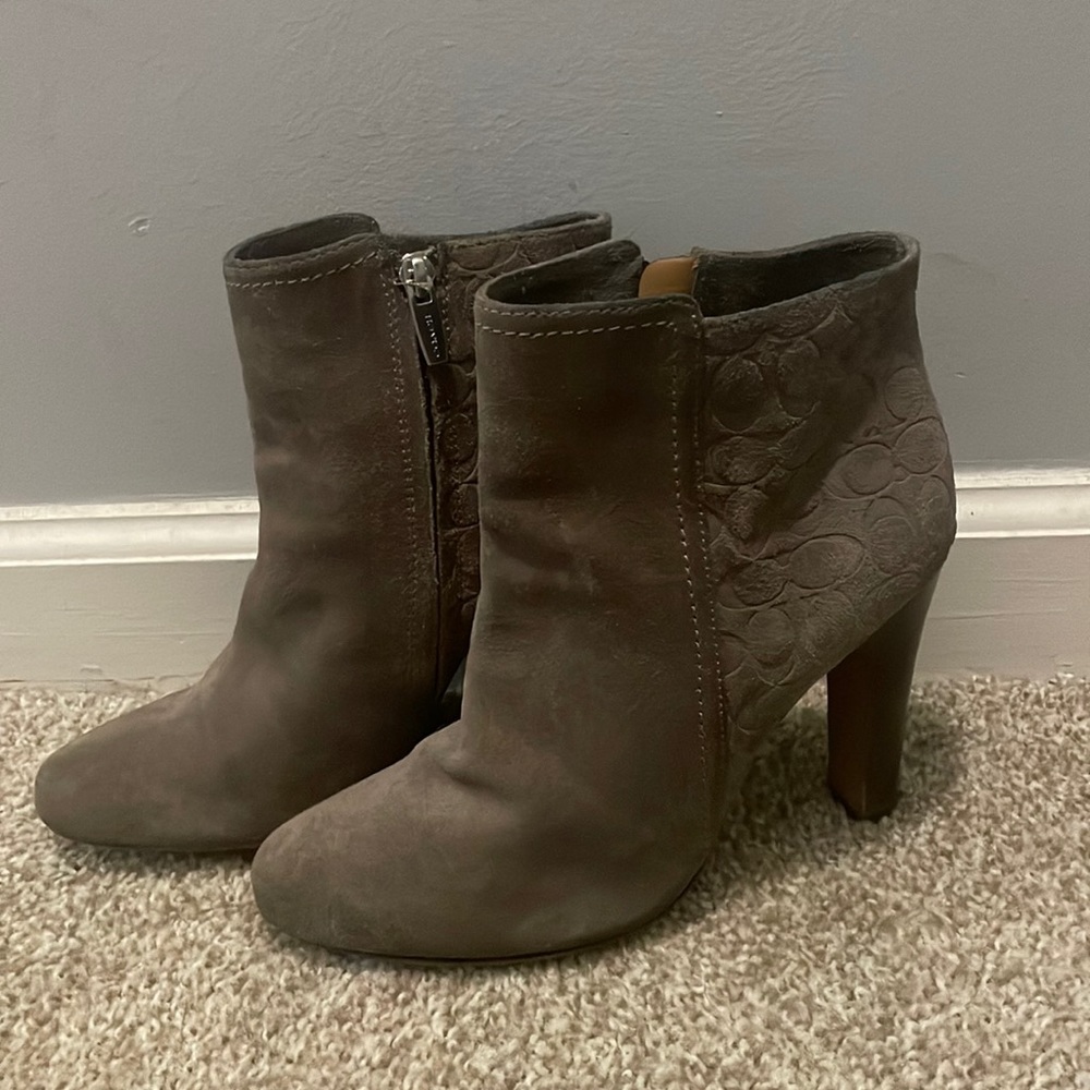 Grey Suede Womens Calvin Klein Booties